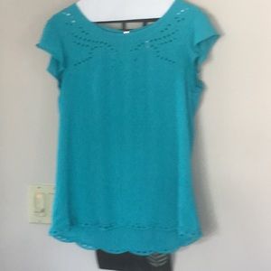 Cap sleeve top w/ zipper